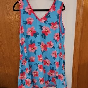 Floral Blue and Pink Mini Dress